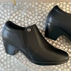 Clarks Elegant Black Heeled Boots